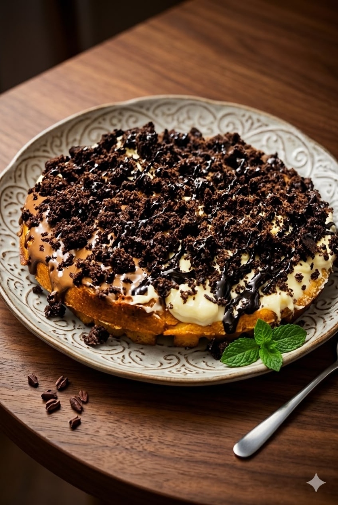 Brownie Waffle Pizza at Ali’s Cafe