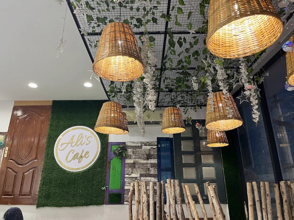 Warm Wicker Pendant Lamps & Greenery