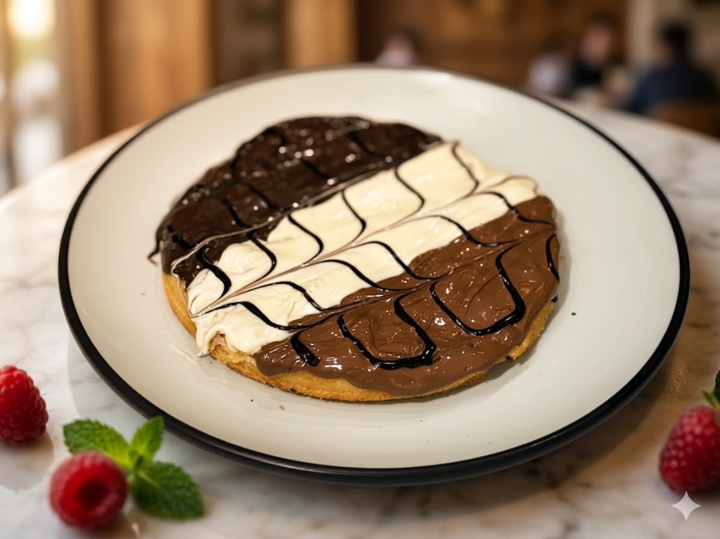 Triple Choco Waffle Pizza at Ali’s Cafe