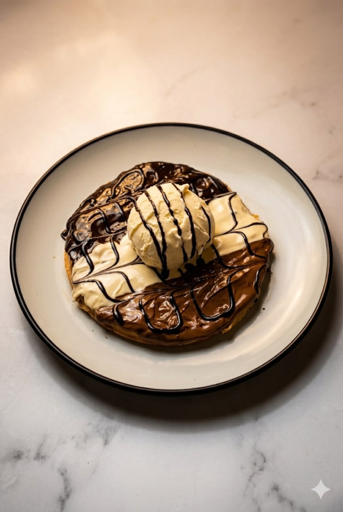 Triple Waffle Ice Cream Pizza at Ali’s Cafe