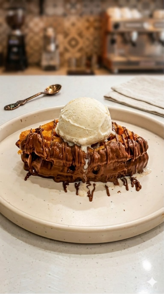 Waffle Ice Cream at Ali’s Cafe